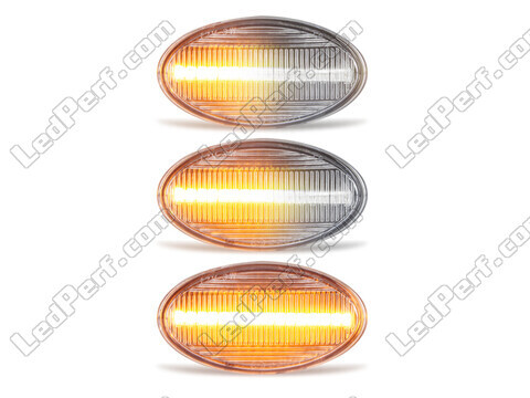 Lighting of the transparent sequential LED turn signals for Mini Cooper II (R50 / R53)