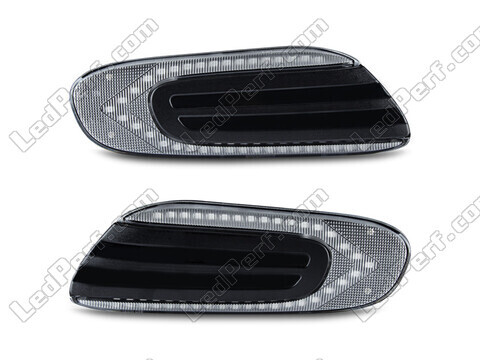 Front view of the sequential LED turn signals for Mini Cooper IV (F55 / F56) - Transparent Color