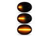 Lighting of the black dynamic LED side indicators for Mini Coupé (R58)