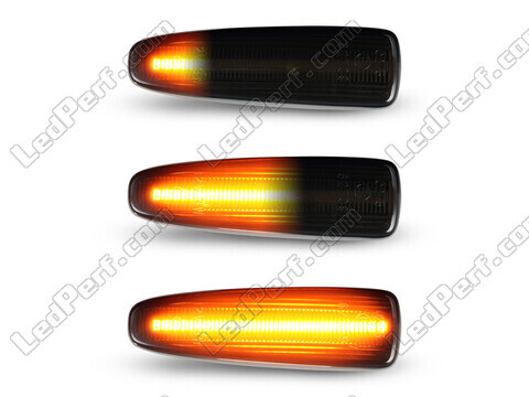 Lighting of the black dynamic LED side indicators for Mitsubishi Lancer X