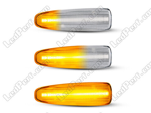 Lighting of the transparent sequential LED turn signals for Mitsubishi Lancer X