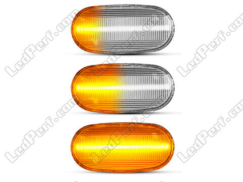 Lighting of the transparent sequential LED turn signals for Mitsubishi Pajero III