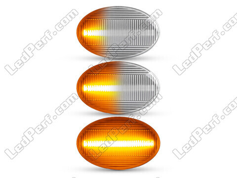 Lighting of the transparent sequential LED turn signals for Opel Corsa C