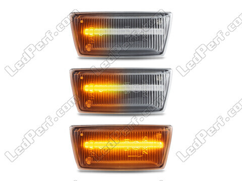 Lighting of the transparent sequential LED turn signals for Opel Corsa D
