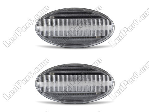 Front view of the sequential LED turn signals for Peugeot 1007 - Transparent Color