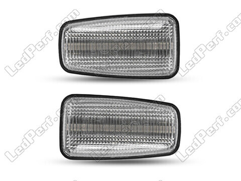 Front view of the sequential LED turn signals for Peugeot 106 - Transparent Color