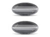 Front view of the sequential LED turn signals for Peugeot 206 - Transparent Color