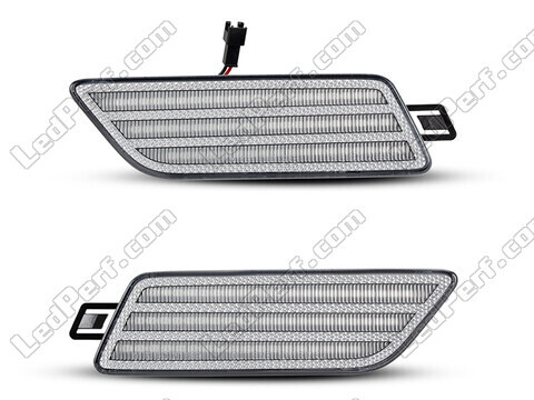 Front view of the sequential LED turn signals for Porsche Macan - Transparent Color