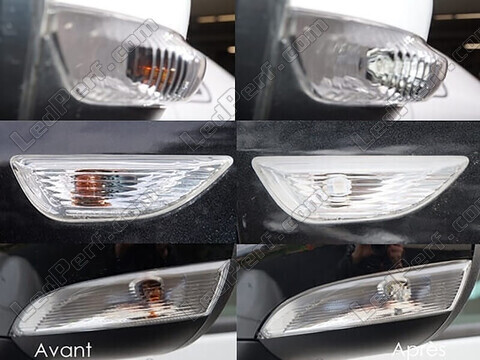 Side-mounted indicators LED for Renault Kangoo 3 before and after