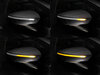 Different stages of the scrolling light of Osram LEDriving® dynamic turn signals for Seat Arona side mirrors