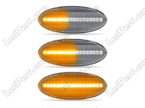 Lighting of the transparent sequential LED turn signals for Smart Forfour II