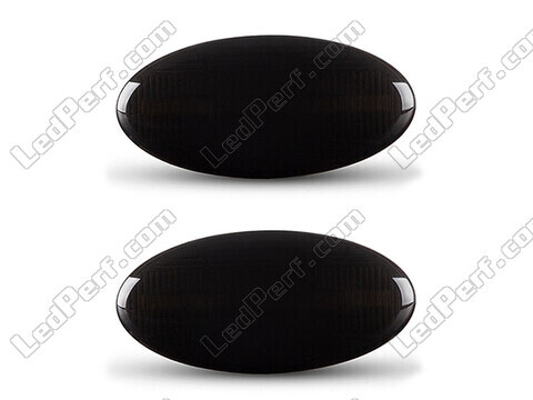 Front view of the dynamic LED side indicators for Subaru Impreza GD/GG - Smoked Black Color