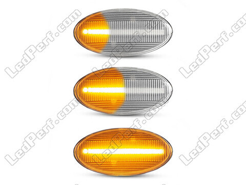 Lighting of the transparent sequential LED turn signals for Subaru Impreza GD/GG