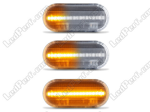 Lighting of the transparent sequential LED turn signals for Volkswagen Golf 4