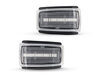 Front view of the sequential LED turn signals for Volvo C70 - Transparent Color