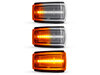 Lighting of the transparent sequential LED turn signals for Volvo C70