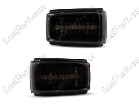 Front view of the dynamic LED side indicators for Volvo C70 - Smoked Black Color