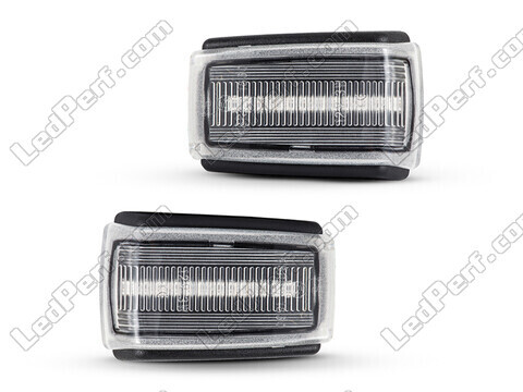 Front view of the sequential LED turn signals for Volvo S70 - Transparent Color