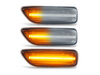 Lighting of the transparent sequential LED turn signals for Volvo S80