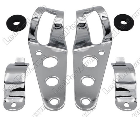 Set of Attachment brackets for chrome round Kawasaki W800 headlights