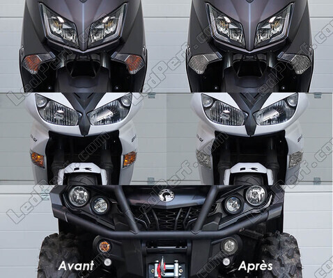Front indicators LED for CFMOTO Cforce 500 (2014 - 2015) before and after