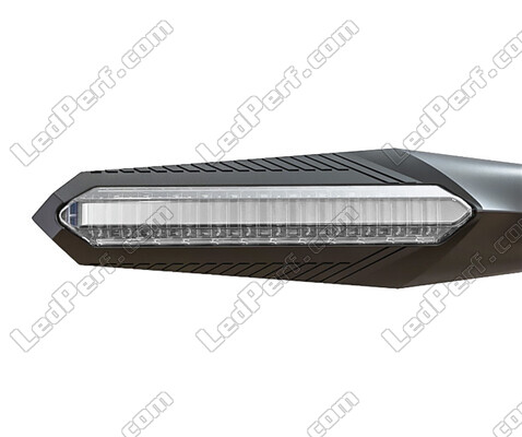 Front view of dynamic LED turn signals with Daytime Running Light for Honda Integra 700 750