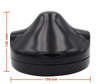 Black round headlight for 7 inch full LED optics of Kawasaki Vulcan 900 Custom Dimensions
