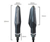 Dimensions of dynamic LED turn signals 3 in 1 for Yamaha YFM 700 R Raptor (2013 - 2023)