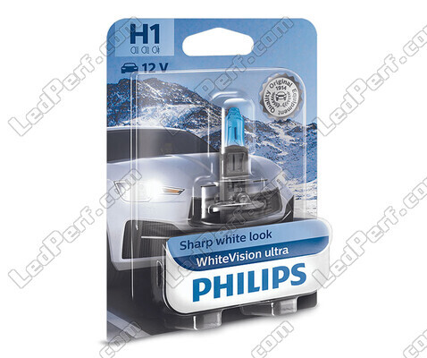 1x Philips WhiteVision ULTRA +60% 55W H1 Bulb - 12258WVUB1