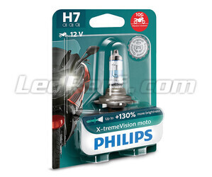 Philips X-tremeVision Motorcycle +130% 55W H7 Bulb - 12972XV+BW