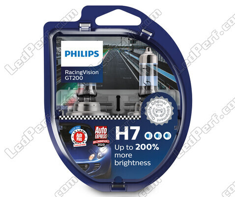 Pack of 2 Philips RacingVision GT200 55W +200% H7 bulbs - 12972RGTS2
