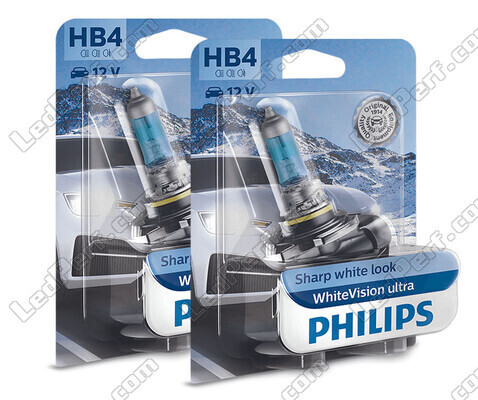 Pack of 2 Philips WhiteVision ULTRA HB4 Bulbs + Pilot Lights - 9006WVUB1