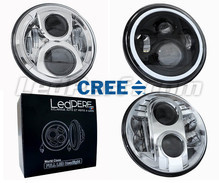 LED headlight for Derbi Cross City 125 - Round motorcycle optics approved