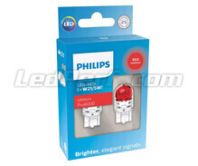 2x Philips W21/5W Ultinon PRO6000 LED Bulbs - Red - 11066RU60X2 - 7443R